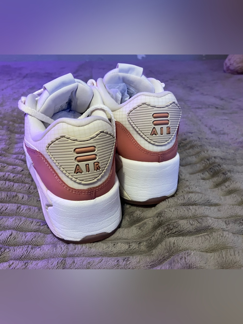 Nike Air Max 90 White Pink Sneakers Women's Sz 8 - Picture 4 of 14